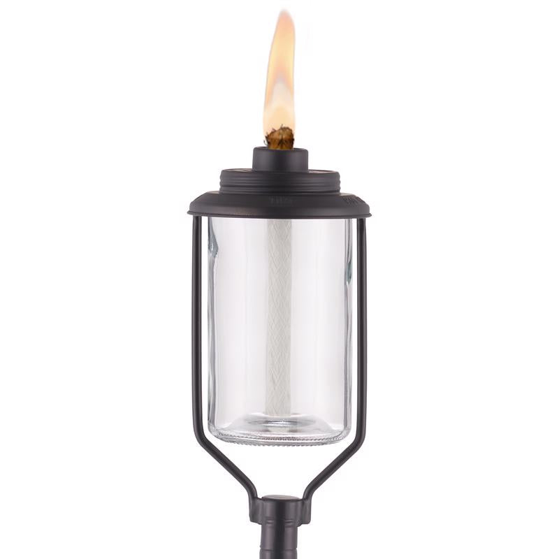 TIKI Convertible Black/Clear Glass/Metal 65 in. Tiki Outdoor Torch 1 pc