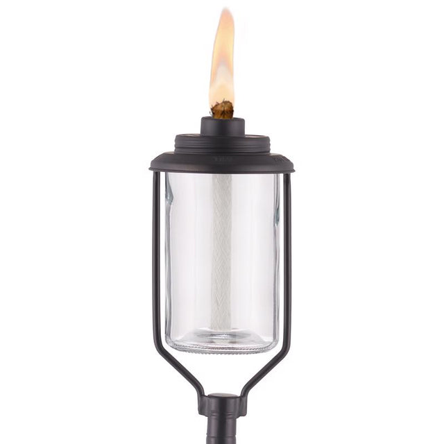 TIKI Convertible Black/Clear Glass/Metal 65 in. Tiki Outdoor Torch 1 pc