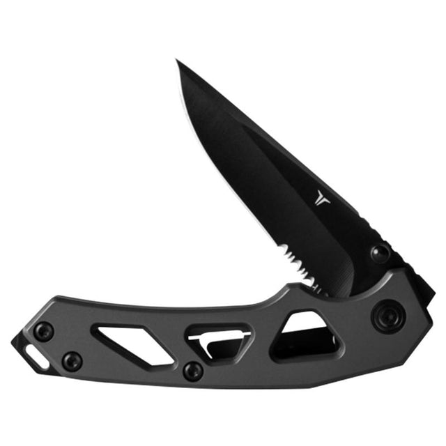 True Black/Gray 8CR13MOV Stainless Steel 8 in. EDC Folding Knife