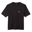 Milwaukee L Short Sleeve Men's Round Neck Black Heavy Duty Pocket Tee Shirt