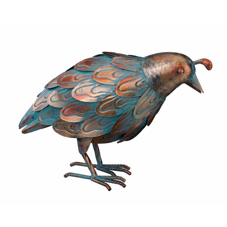 Regal Art & Gift Multicolored Metal 9 in. H Quail Statue