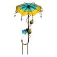 Regal Art & Gift Yellow Glass/Metal 18 in. H Umbrella Solar Garden Stake