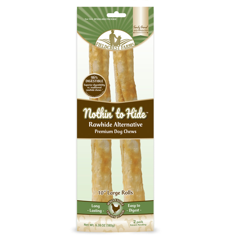 Fieldcrest Farms Nothin' to Hide Chicken Grain Free Chews For Dogs 10 in. 2 pk