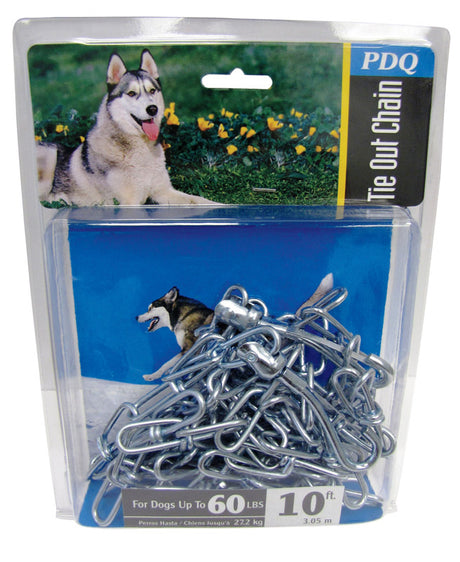 PDQ Silver Steel Dog Tie Out Chain Large