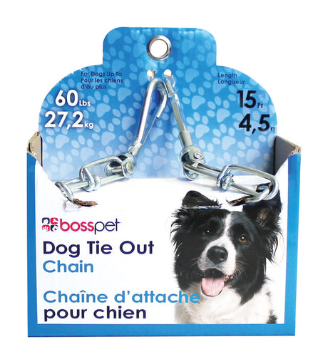 PDQ Silver Steel Dog Tie Out Chain Large