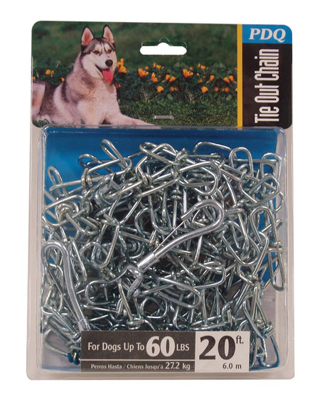 PDQ Silver Steel Dog Tie Out Chain Large