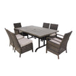 Living Accents Wilmette 7 pc Black Aluminum Classic Dining Set Beige