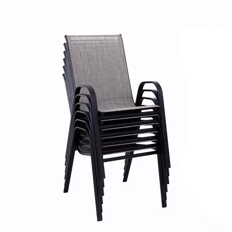 Living Accents Gray Steel Frame Sling Dining Chair