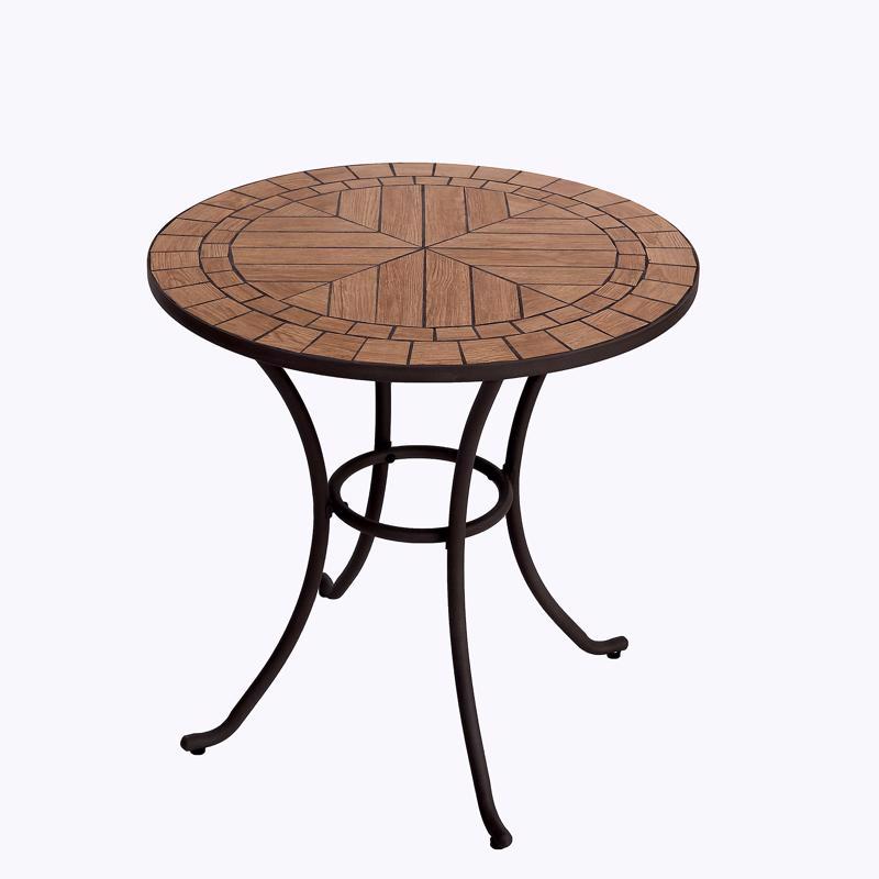 Living Accents Brown Round Stainless Steel Mosaic Bistro Table