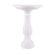 Bloem White Plastic 25 in. Bird Bath with Stand