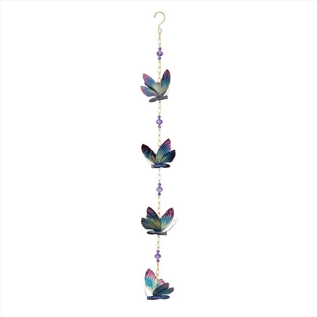 Regal Art & Gift Multicolored Acrylic/Glass/Metal 41 in. H Hanging Ornament Butterfly Outdoor Decora