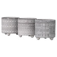 Sullivans 5.25 in. H X 5.5 in. W X 5.5 in. D Terracotta Geometric Print Planter Gray