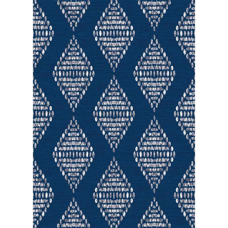 Linon Home Decor 7 ft. W X 5 ft. L Navy Blue Diamonds Polyester Accent Rug