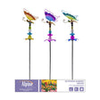 Alpine Multicolored Glass/Metal 36 in. H Butterfly/Flower/Jewels Outdoor Garden Stake