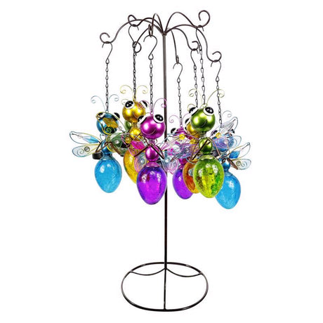 Alpine Assorted Glass/Metal 16 in. H Hanging Firefly Outdoor Decoration