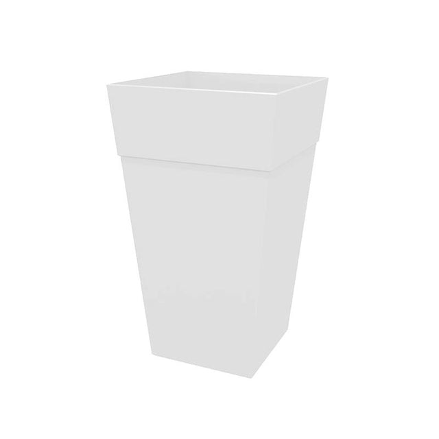 Bloem Finley 25 in. H X 14.65 in. W X 14.65 in. D Resin Tall Tapered Planter Casper White