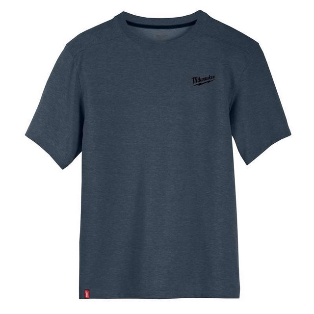 Milwaukee M Short Sleeve Men's Crew Neck Blue Hybrid Work Tee Shirt