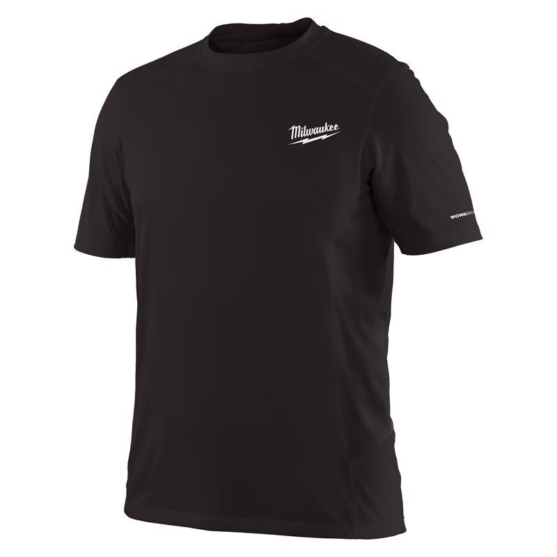 Milwaukee Workskin XXL Short Sleeve Men's Crew Neck Black Lightweight Performance Tee Shirt