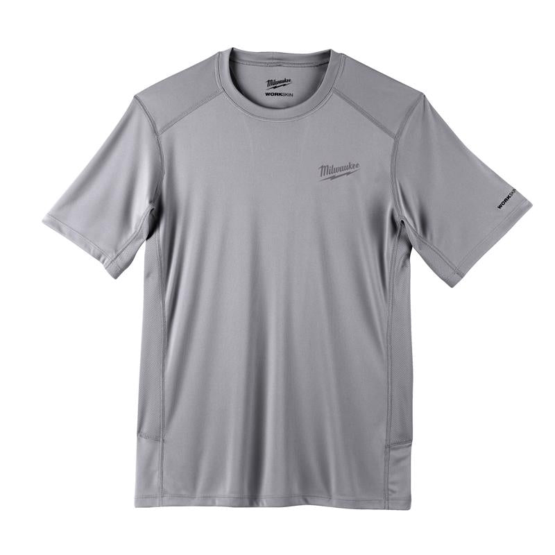 Milwaukee Workskin XL Short Sleeve Men's Crew Neck Gray Lightweight Performance Tee Shirt