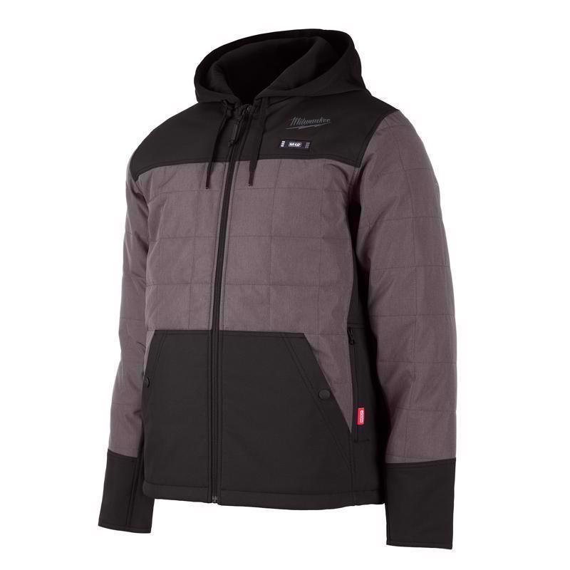 Milwaukee M12 L Long Sleeve Unisex Hooded Heated Jacket Kit Gray