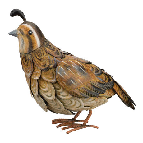 Regal Art & Gift Beige/Brown Metal 9.75 in. H Female Quail Figurine