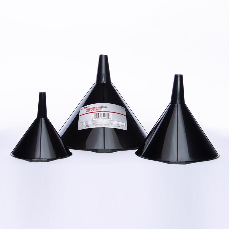 Shop Craft Black Plastic Funnel Set