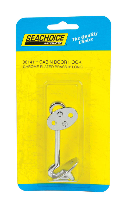 Seachoice Chrome-Plated Brass 3 in. L X 7.25 in. W Cabin Door Hook 1 pk