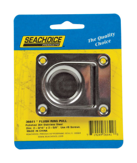 Seachoice Polished Stainless Steel 2-3/16 in. L X 2-5/8 in. W Flush Ring Pull 1 pk