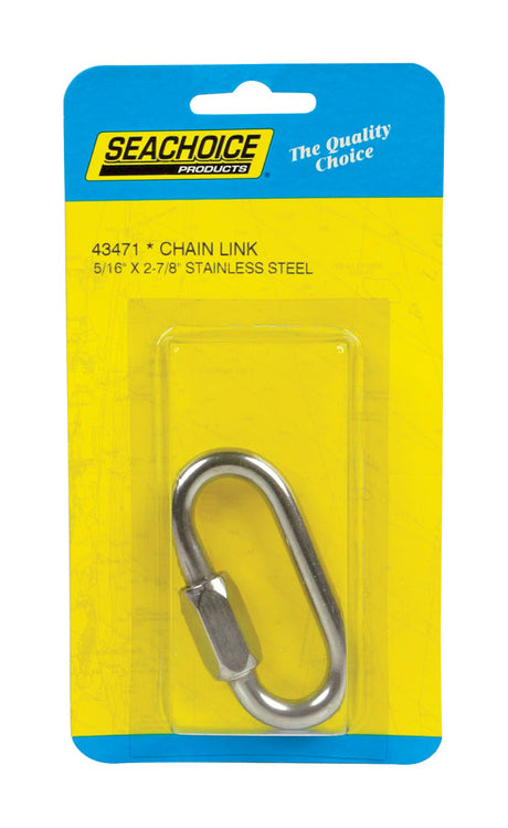 Seachoice Polished Stainless Steel 3 in. L X 5/16 in. W Chain Link 1 pk