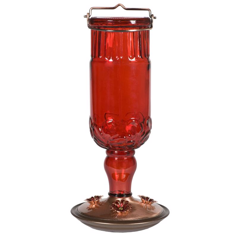 Perky-Pet Hummingbird 24 oz Glass/Metal/Plastic Nectar Feeder 4 ports