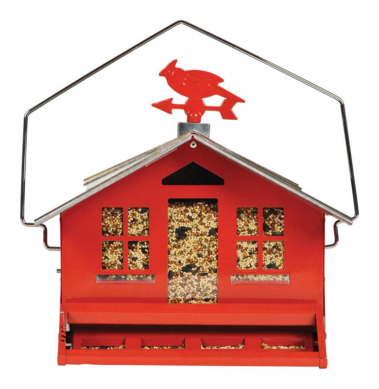 Perky-Pet Squirrel-Be-Gone Wild Bird 8 lb Metal Country House Bird Feeder 1 ports