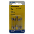 Bussmann 2 amps AGC Clear Glass Tube Fuse 5 pk