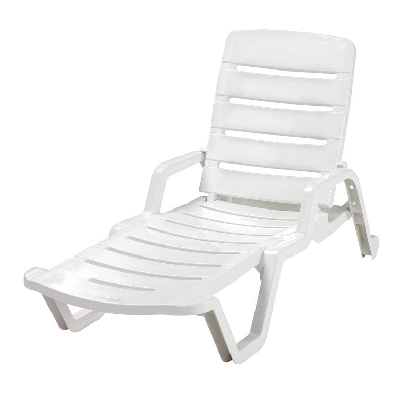 Adams White Polypropylene Frame Chaise Lounge