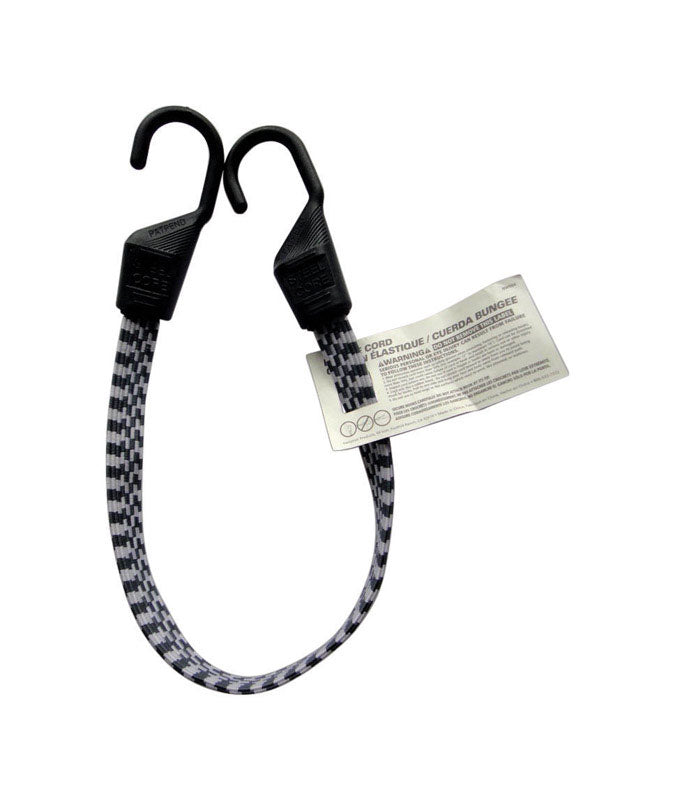 Keeper Black/White Flat Bungee Cord 24 in. L X 0.14 in. 1 pk