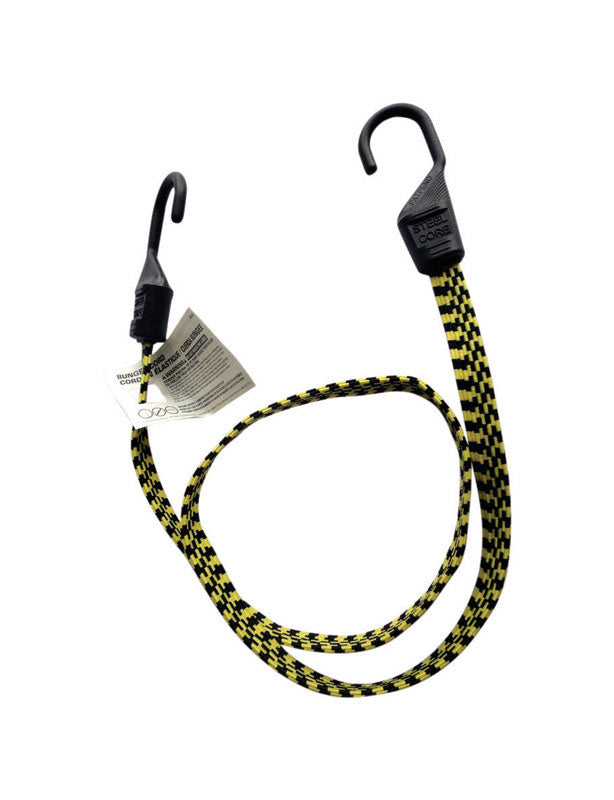 Keeper Black/Yellow Flat Bungee Cord 48 in. L X 0.14 in. 1 pk