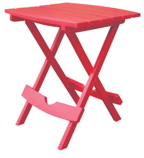 Adams Quik-Fold Cherry Red Rectangular Resin Folding Side Table