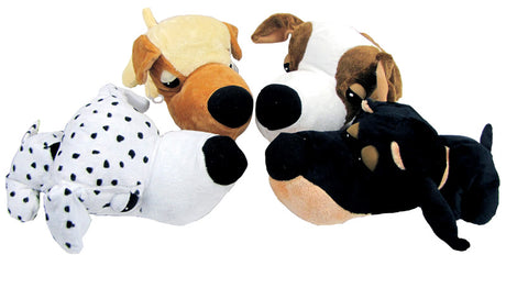 FatHedz Assorted Plush Beagle/Dalmation/Doberman and Golden Retriever Dog Toy Mini 4 pk