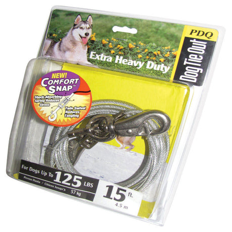 PDQ Silver Tie-Out Vinyl Coated Cable Dog Tie Out X-Large