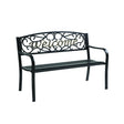 Living Accents Black Steel Welcome Park Bench 33.5 in. H X 50.5 in. L X 23.5 in. D