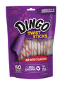 Dingo Twist Sticks All Size Dogs Adult Rawhide Twists Chicken 50 pk