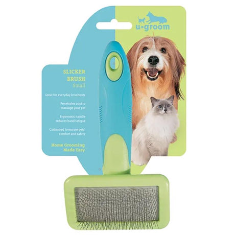 UGroom Blue/Green Cat/Dog Slicker Brush 1 pk