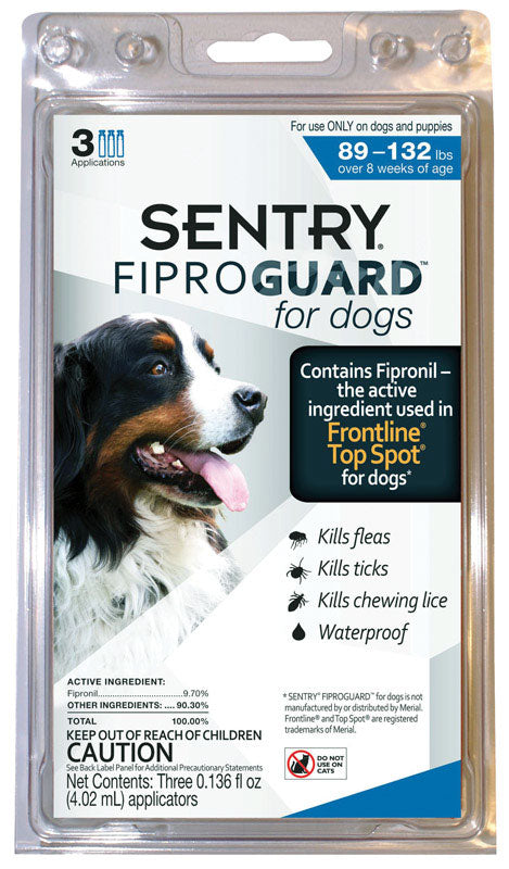 Sentry Fiproguard Liquid Dog Flea and Tick Drops 9.70%Fipronil and 90.30%Other Ingredients 0.136 oz