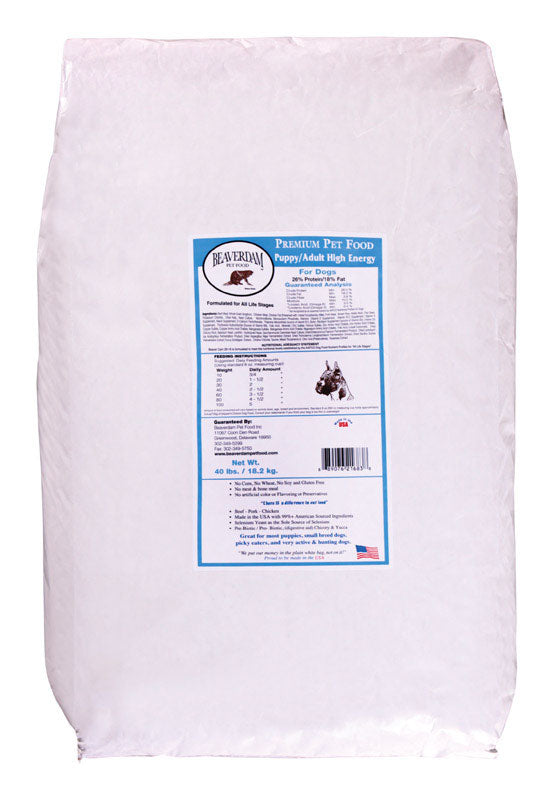Beaverdam Hi-Energy All Ages Pork and Chicken Dry Dog Food 40 lb