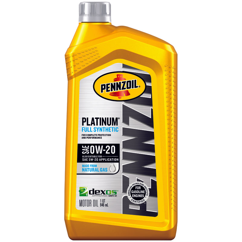 Pennzoil Platinum 0W-20 4-Cycle Synthetic Motor Oil 1 qt 1 pk