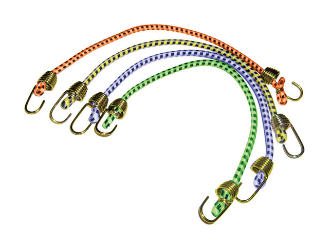 Keeper Assorted Bungee Cord 10 in. L X 0.16 in. 4 pk