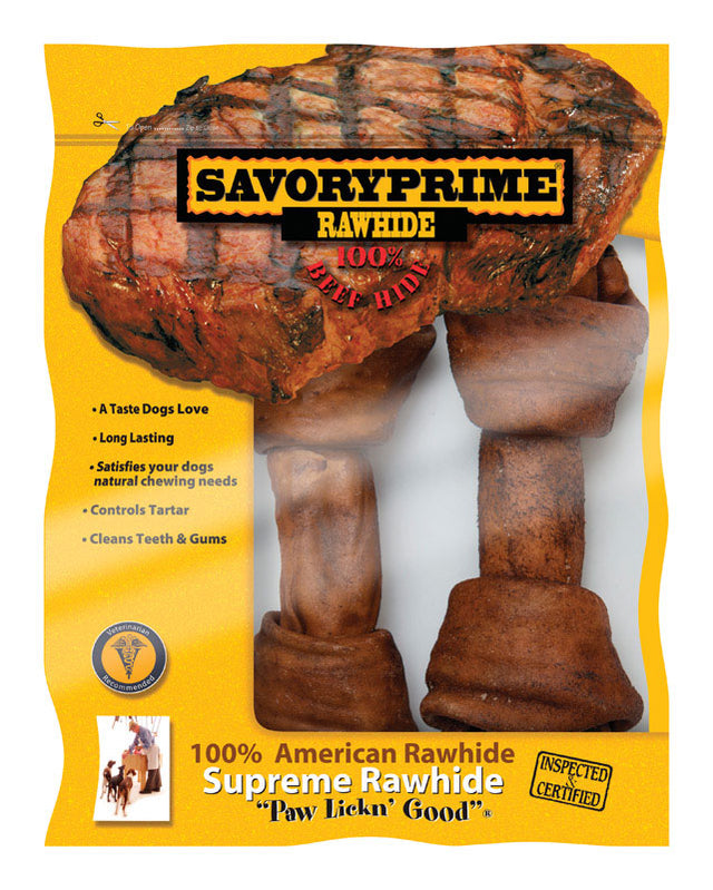 Savory Prime Supreme Large Adult Knotted Bone Beef 6-7 in. L 2 pk