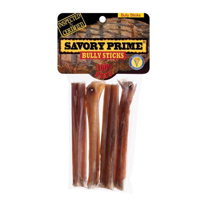 Savory Prime Beef Grain Free Bully Stick For Dogs 5 in. 4 pk