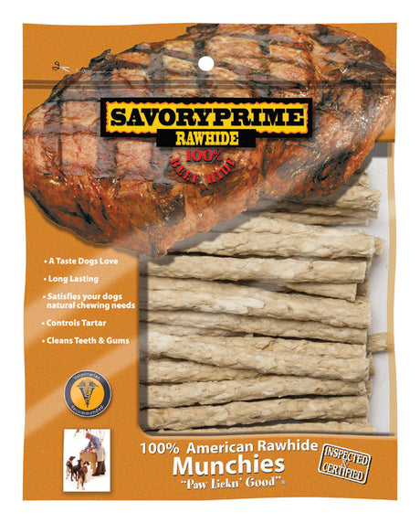 Savory Prime Munchie All Size Dogs Adult Rawhide Sticks Natural 5 in. L 30 pk