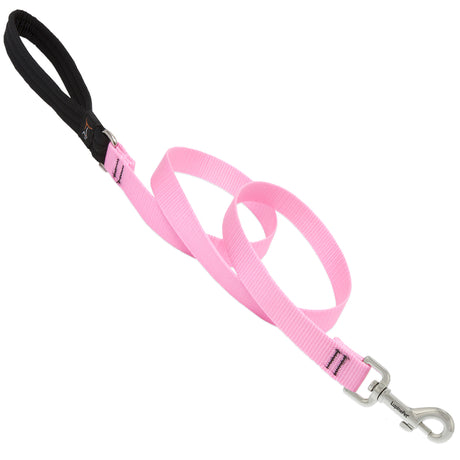 LupinePet Basic Solids Pink Pink Nylon Dog Leash