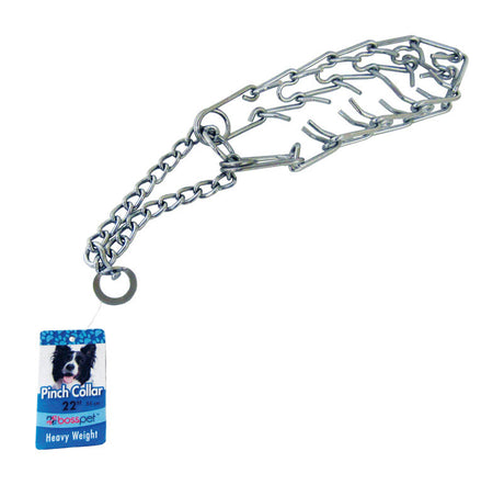 PDQ Silver Chain Dog Pinch Collar Medium/Large